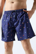 LACİVERT BAYRAK DESENLİ ERKEK  ŞORT